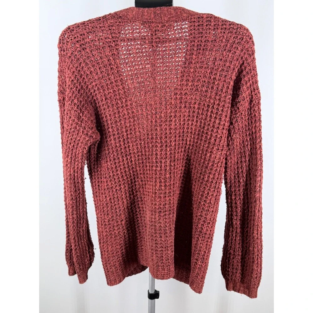 American Eagle Womens Rust Red Marl Knit Button Front‎ Cardigan Sweater Small